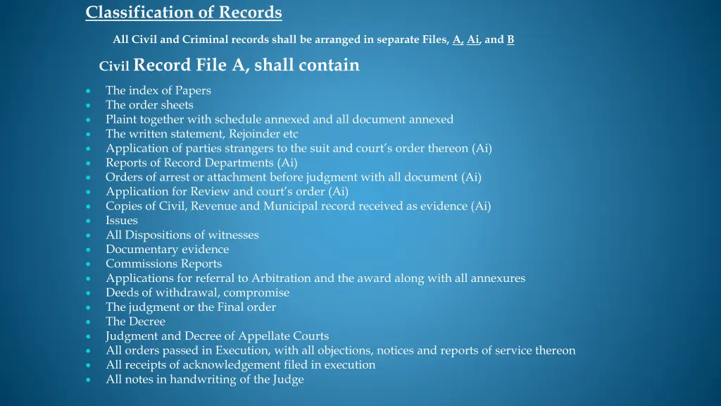 classification of records