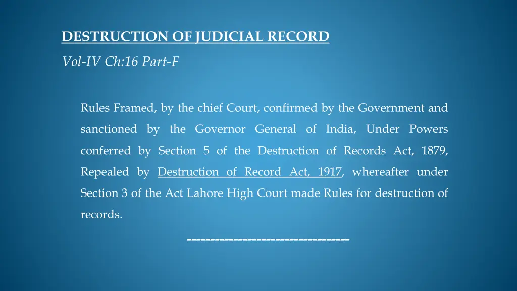 destruction of judicial record