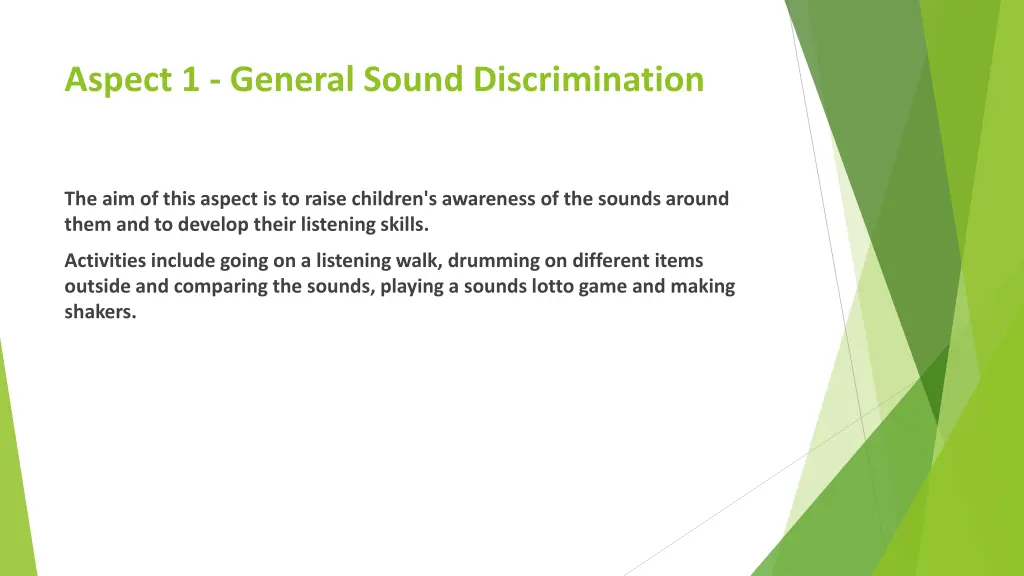 aspect 1 general sound discrimination