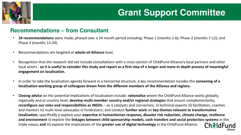 un representation grant support committee 1