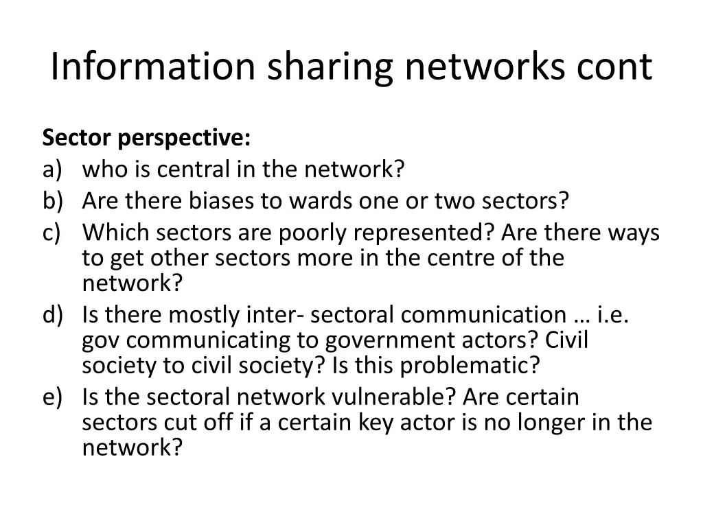 information sharing networks cont 1