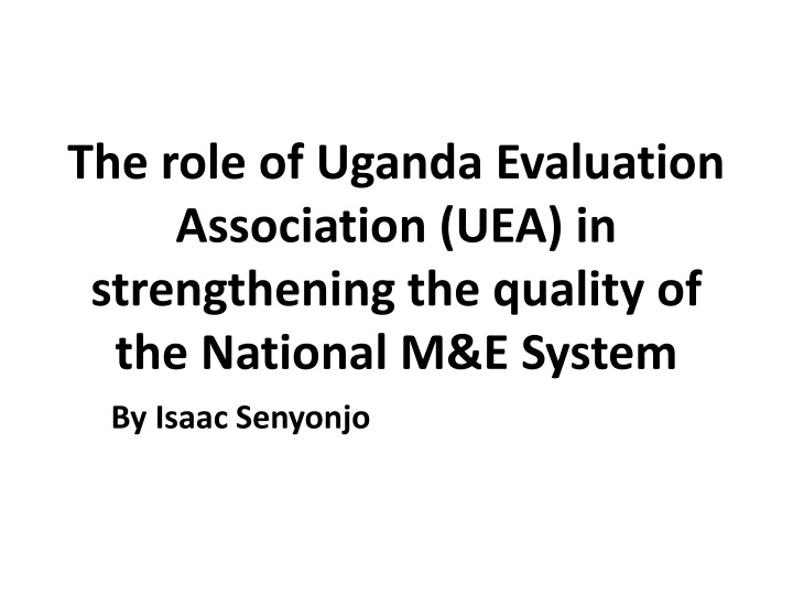 the role of uganda evaluation association