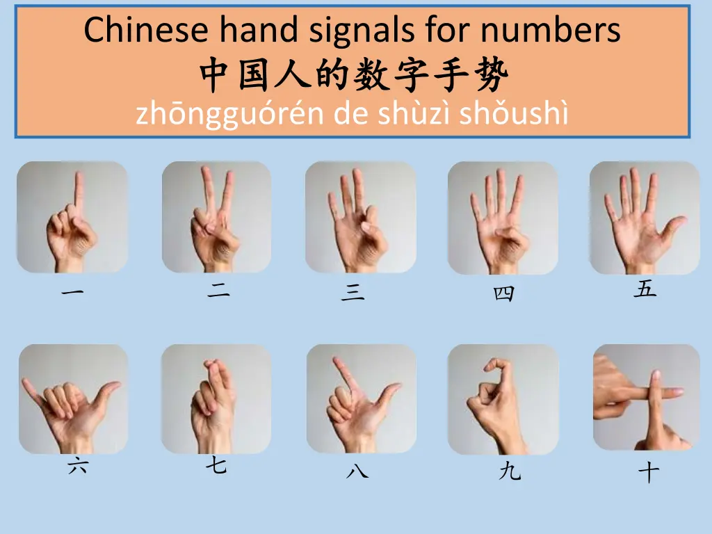 chinese hand signals for numbers zh nggu