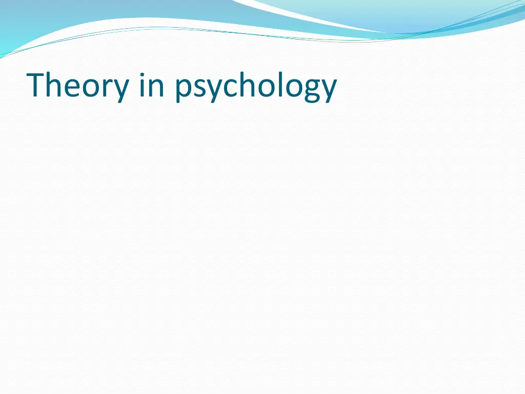 theory in psychology