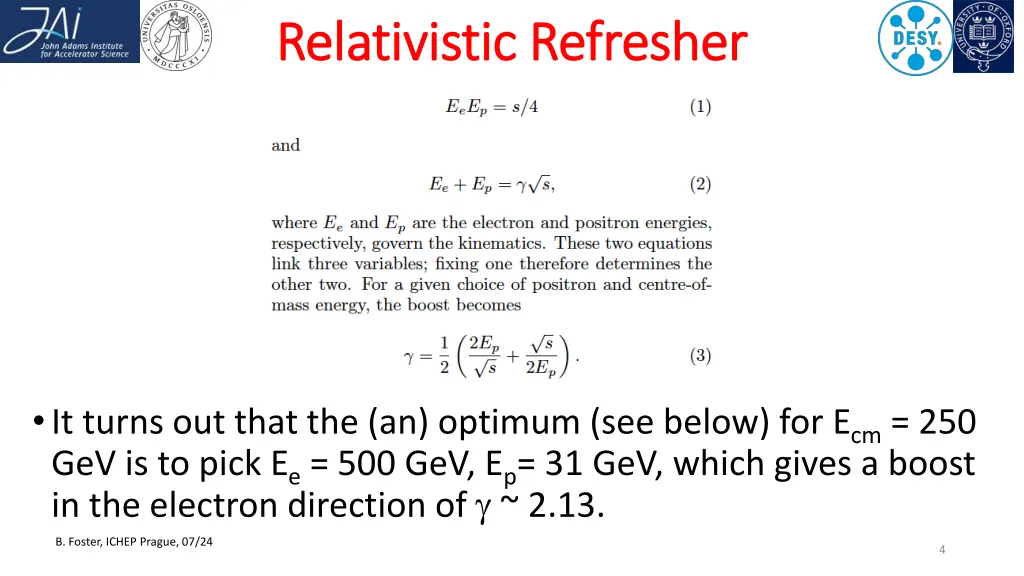 relativistic refresher relativistic refresher