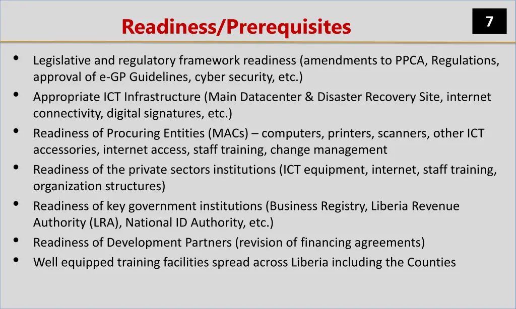 readiness prerequisites