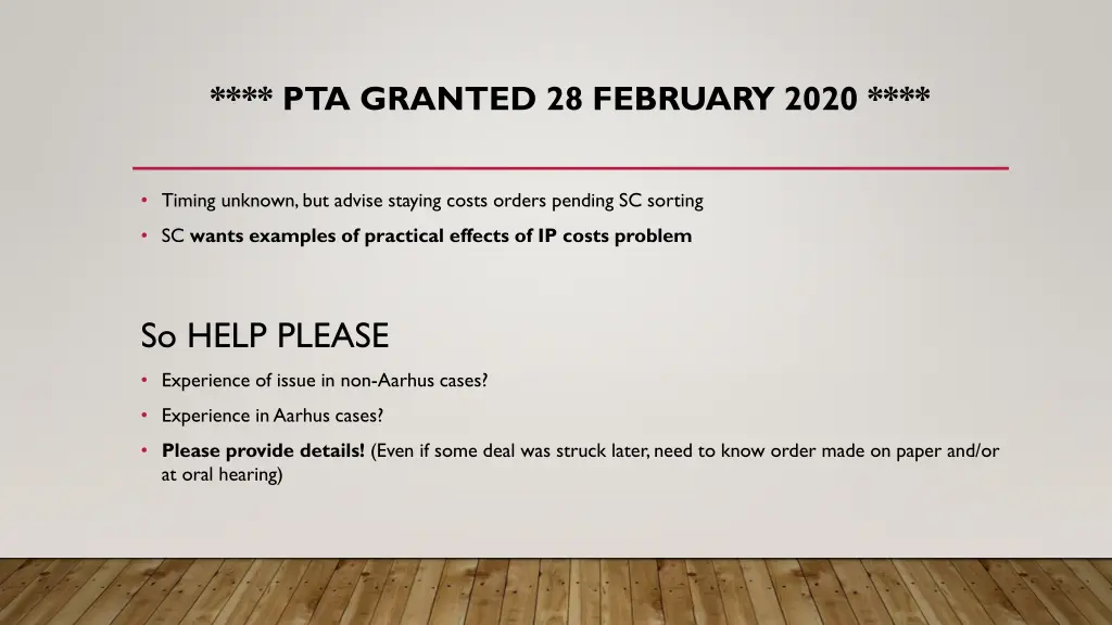 pta granted 28 february 2020