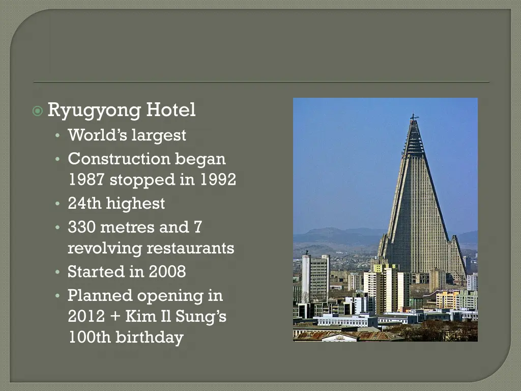 ryugyong hotel world s largest construction began