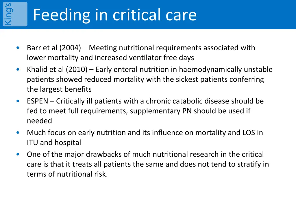 feeding in critical care