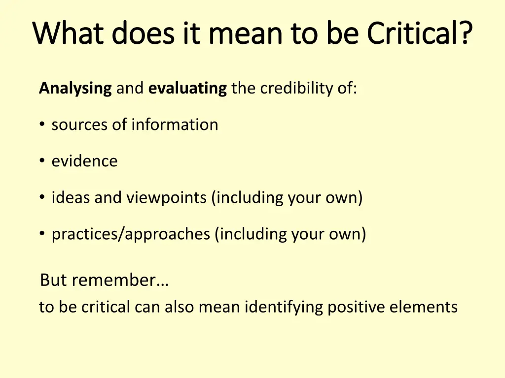 what does it mean to be critical what does