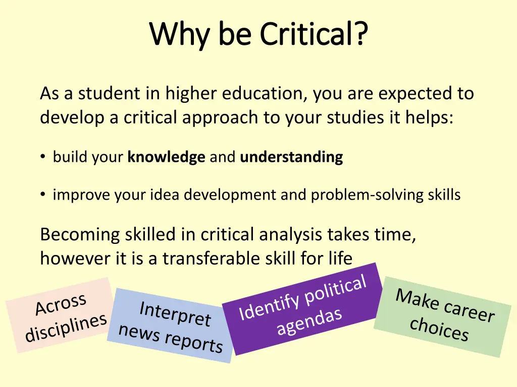 why be critical why be critical