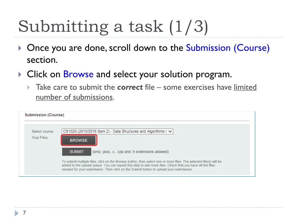 submitting a task 1 3