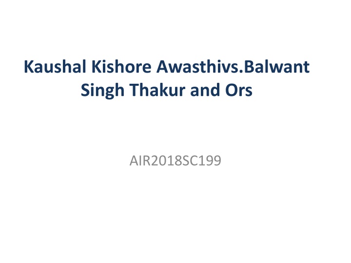 kaushal kishore awasthivs balwant singh thakur