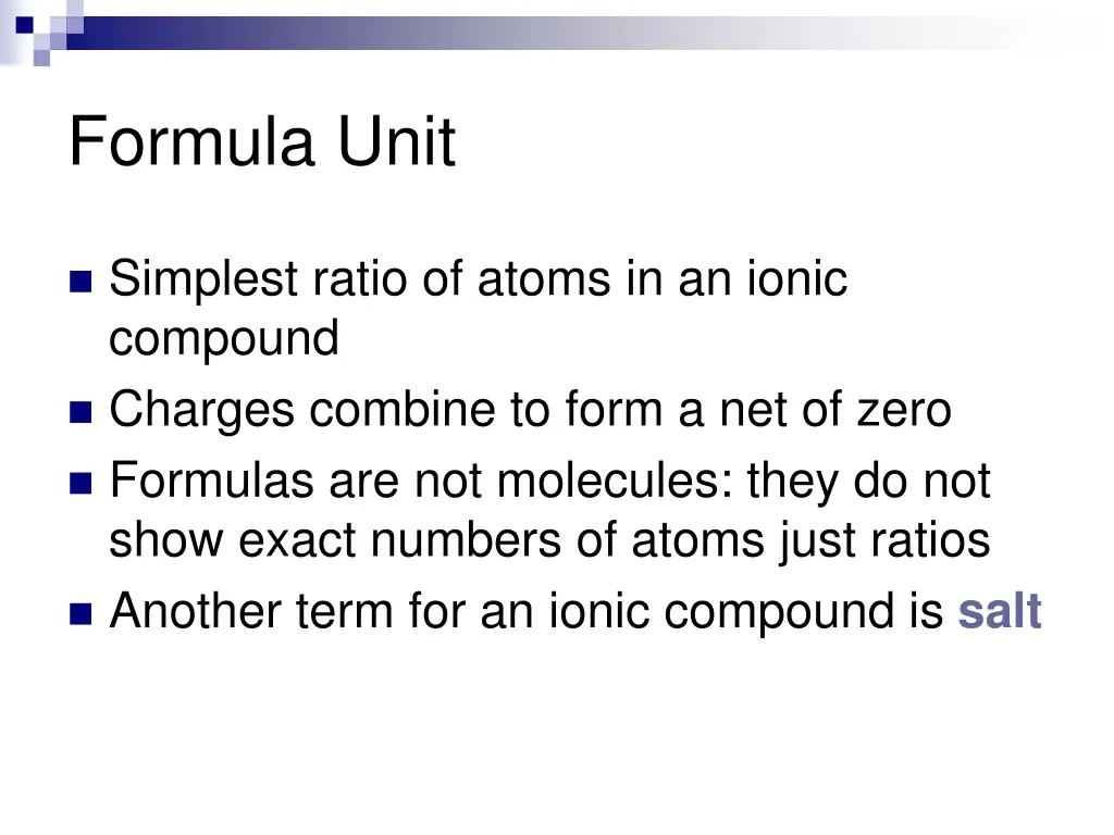 formula unit