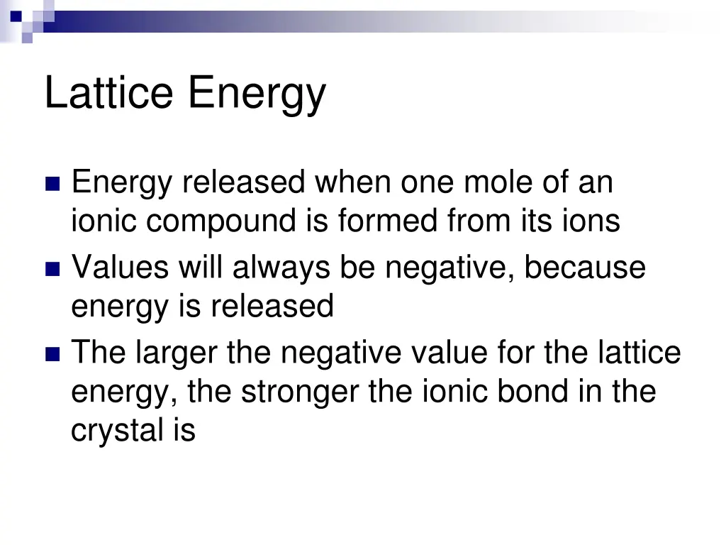 lattice energy