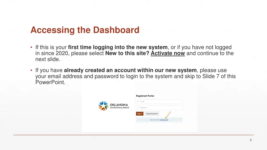 accessing the dashboard 2