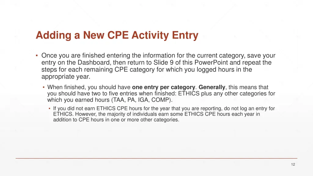 adding a new cpe activity entry 3