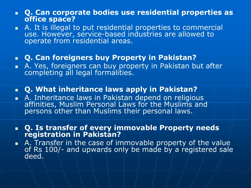 q can corporate bodies use residential properties