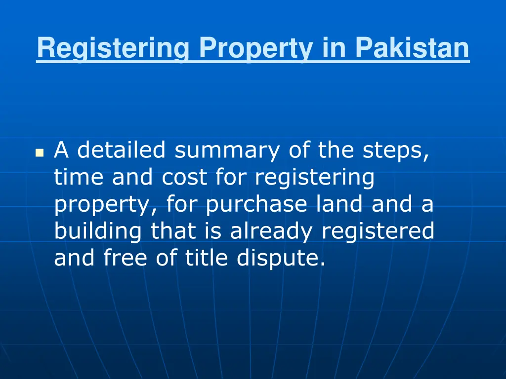 registering property in pakistan