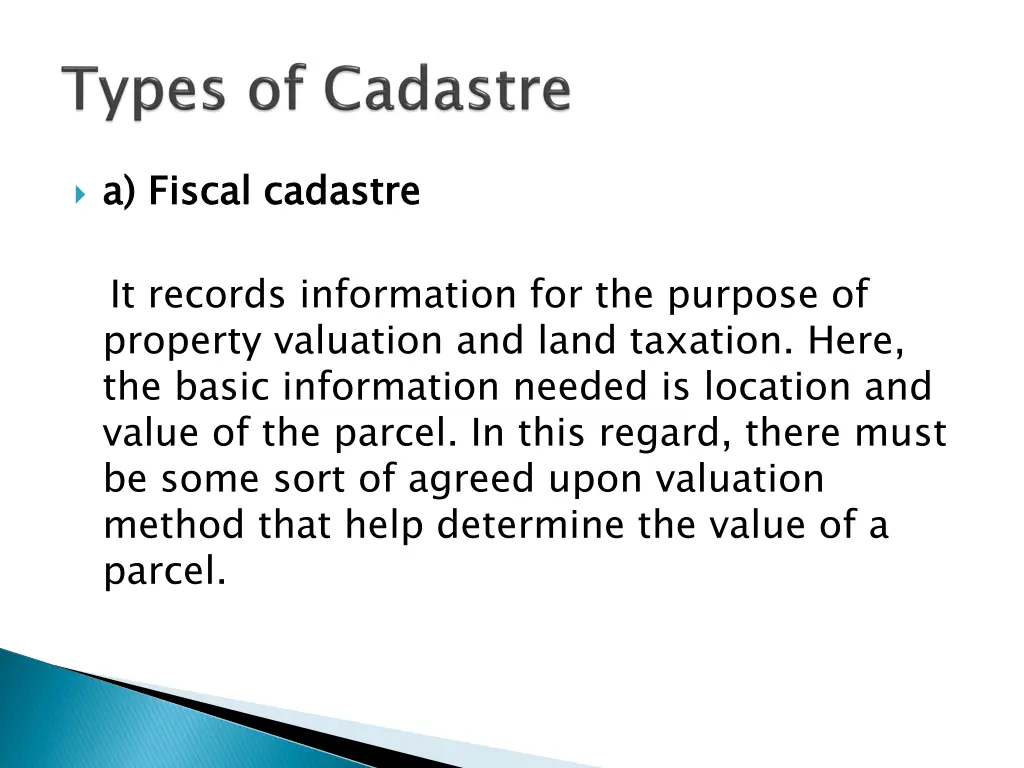 a fiscal cadastre