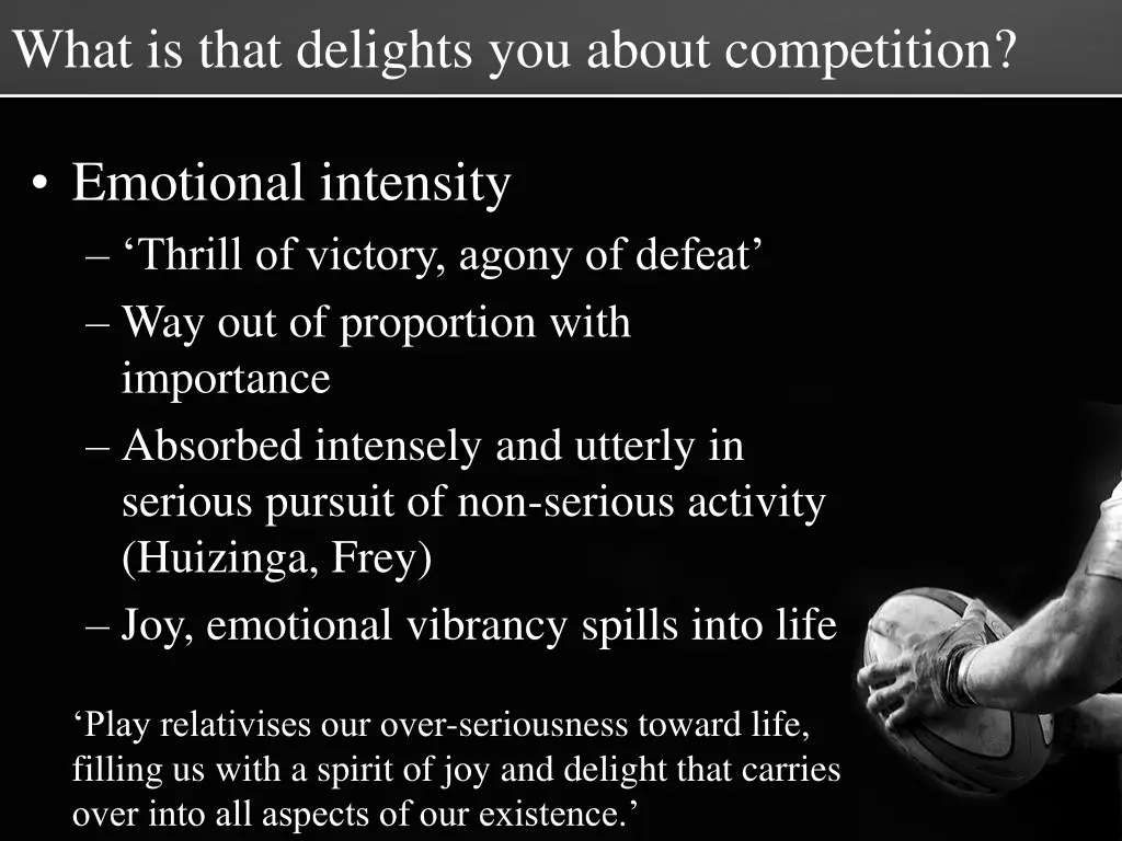 what is that delights you about competition