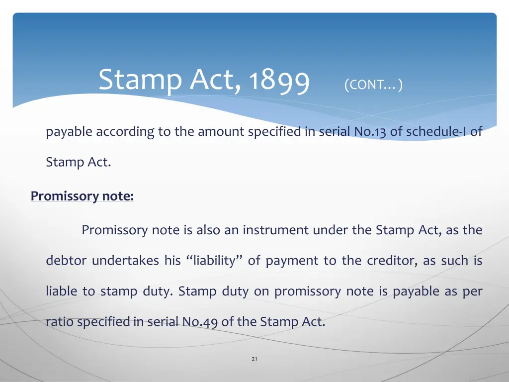 stamp act 1899 cont 17