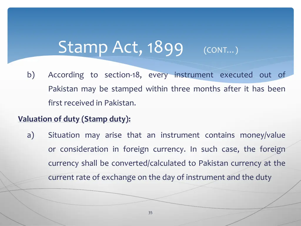 stamp act 1899 cont 31