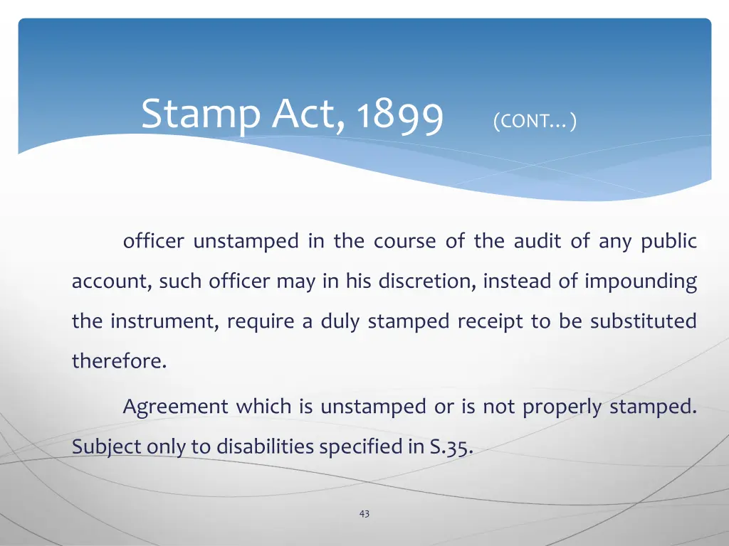 stamp act 1899 cont 39