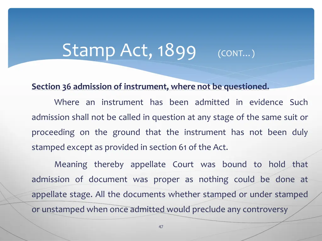 stamp act 1899 cont 43