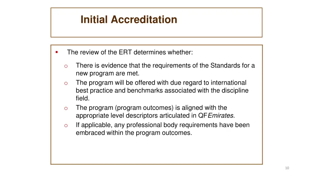 initial accreditation