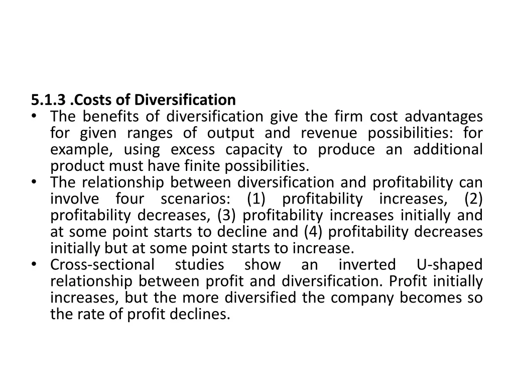 5 1 3 costs of diversification the benefits