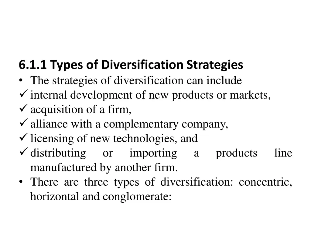 6 1 1 types of diversification strategies