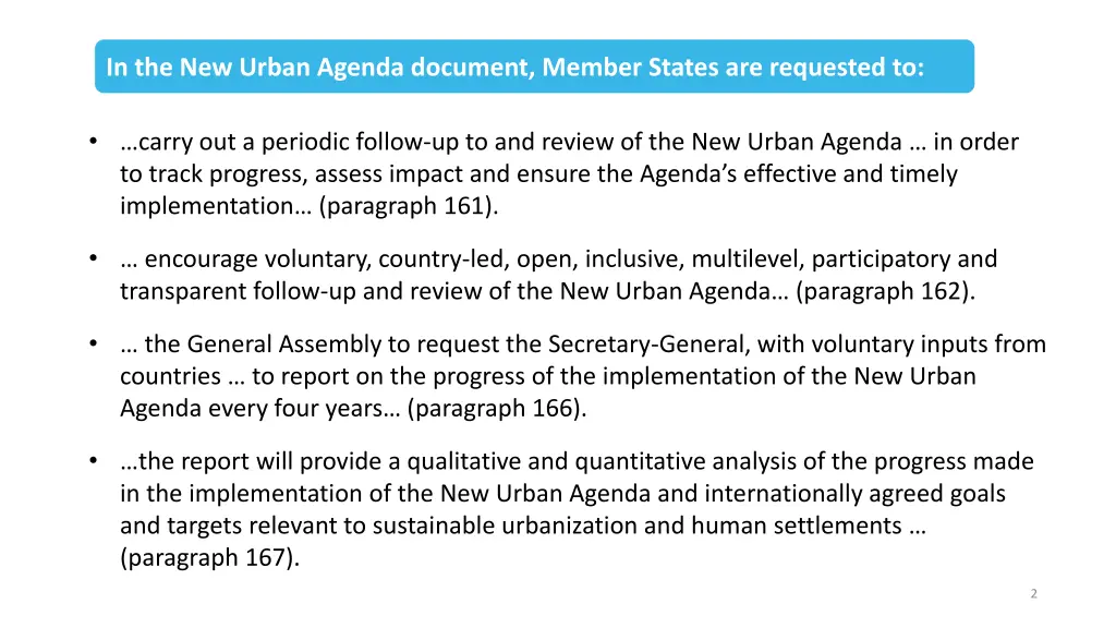 in the new urban agenda document member states