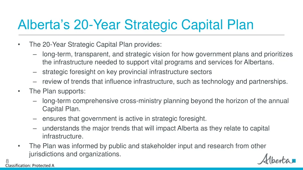 alberta s 20 year strategic capital plan