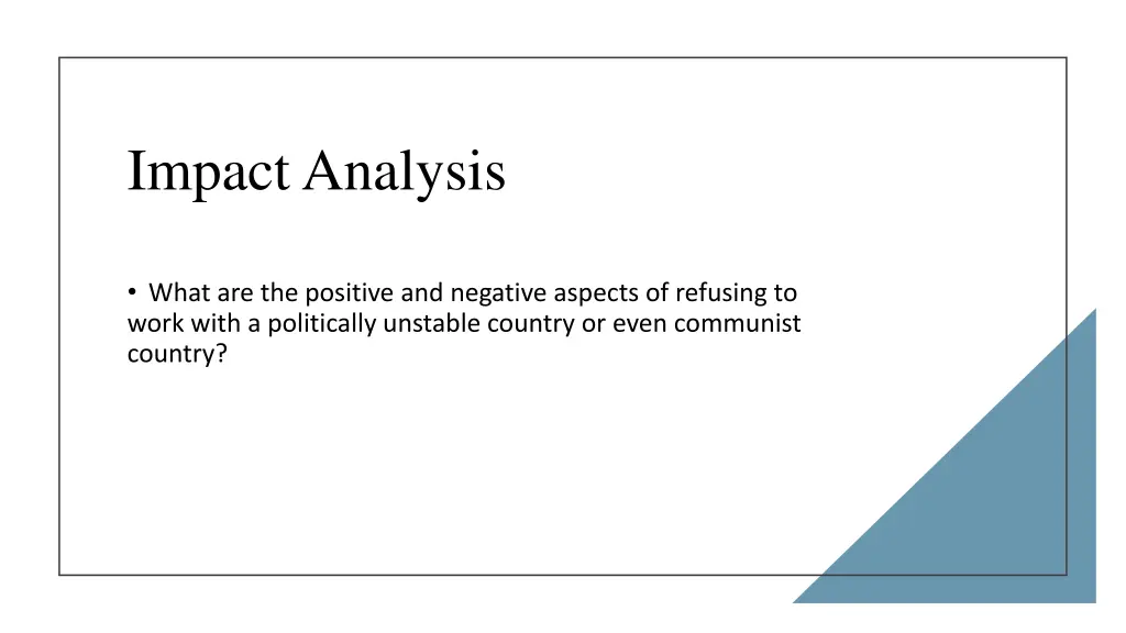 impact analysis