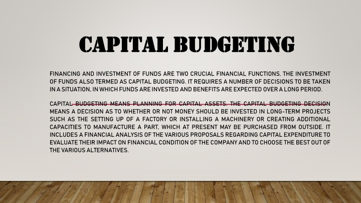 capital budgeting capital budgeting