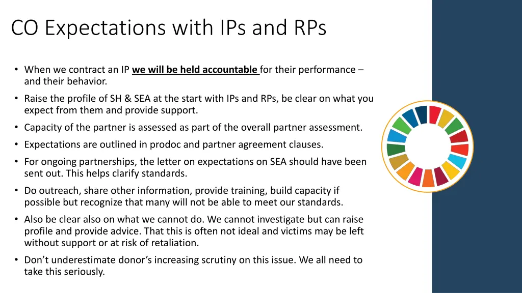 co expectations with ips and rps