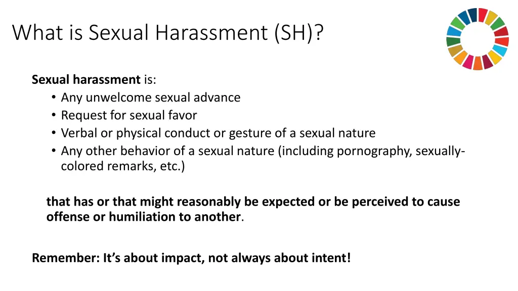 what is sexual harassment sh