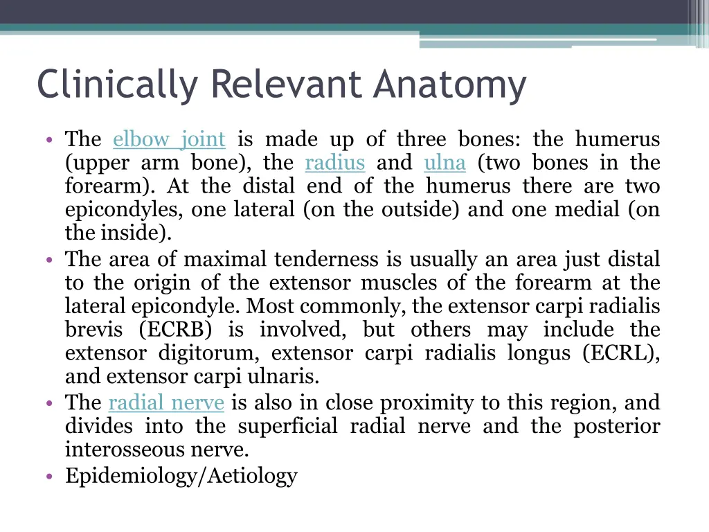 clinically relevant anatomy