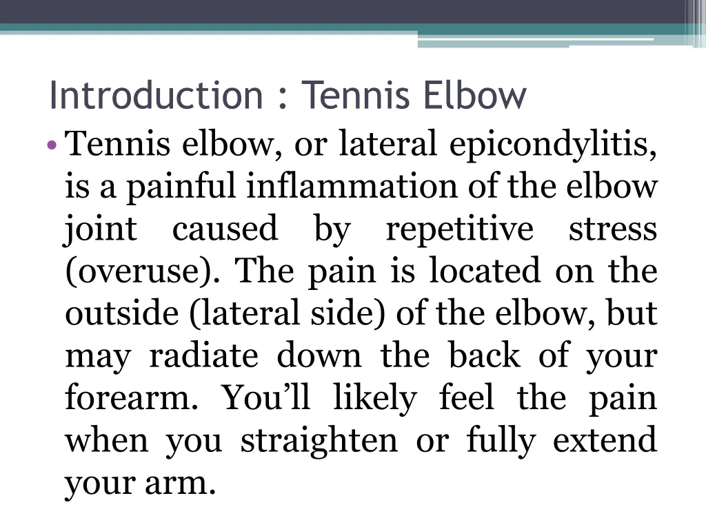 introduction tennis elbow tennis elbow or lateral