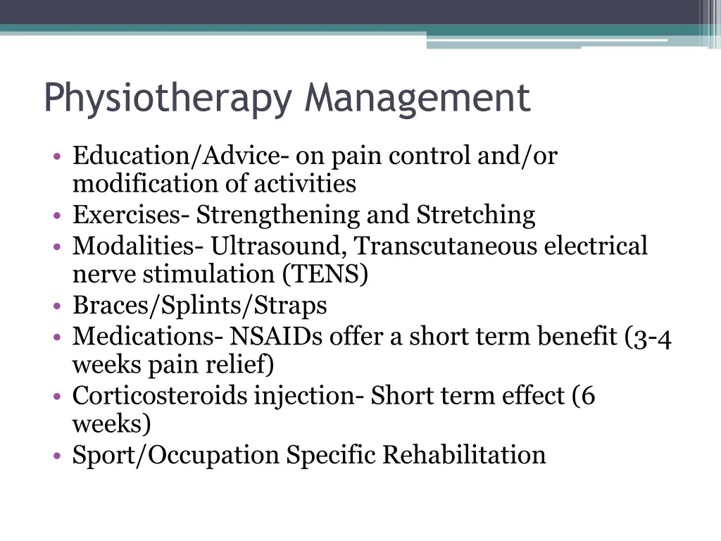 physiotherapy management