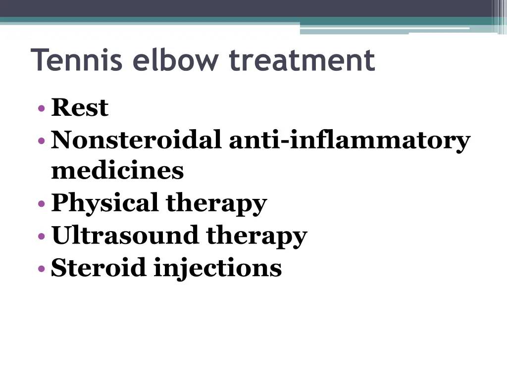 tennis elbow treatment