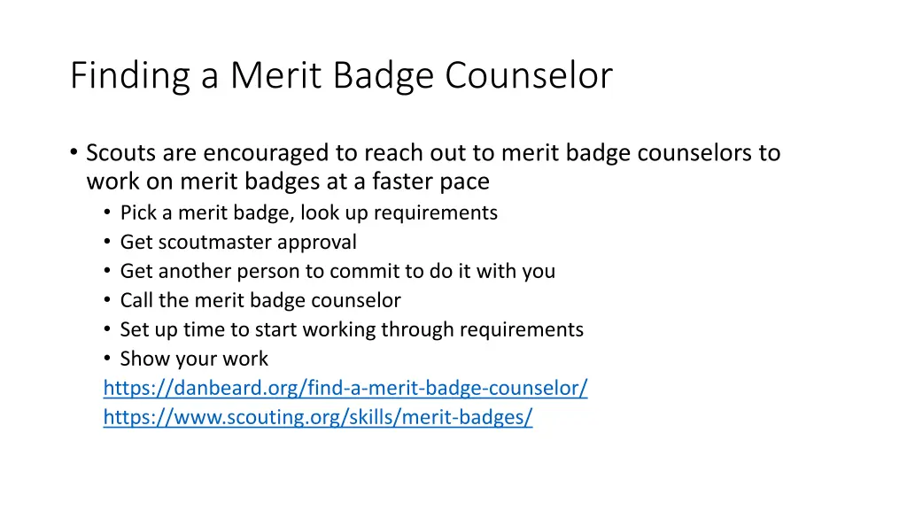 finding a merit badge counselor