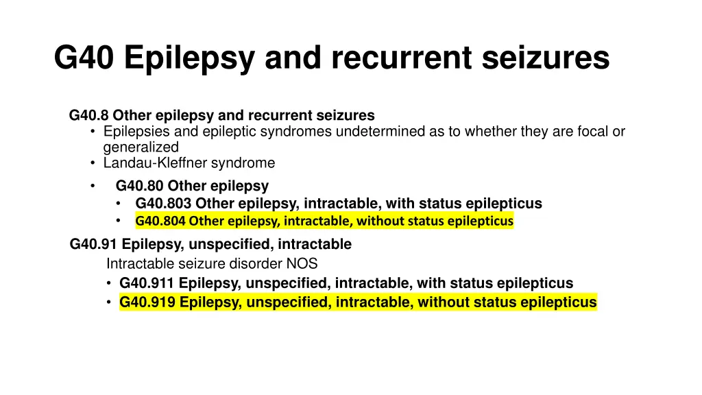 g40 epilepsy and recurrent seizures 1