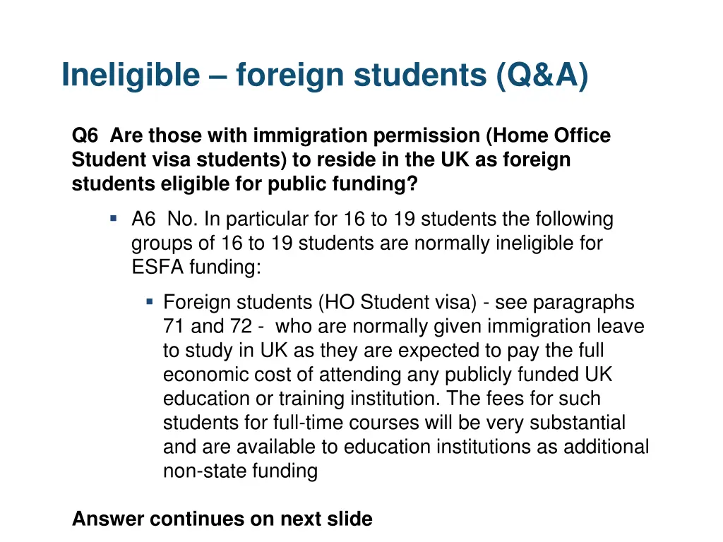 ineligible foreign students q a