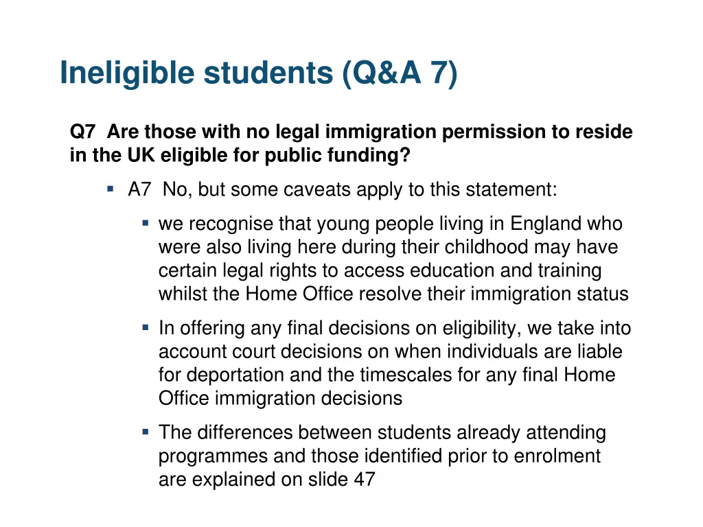 ineligible students q a 7