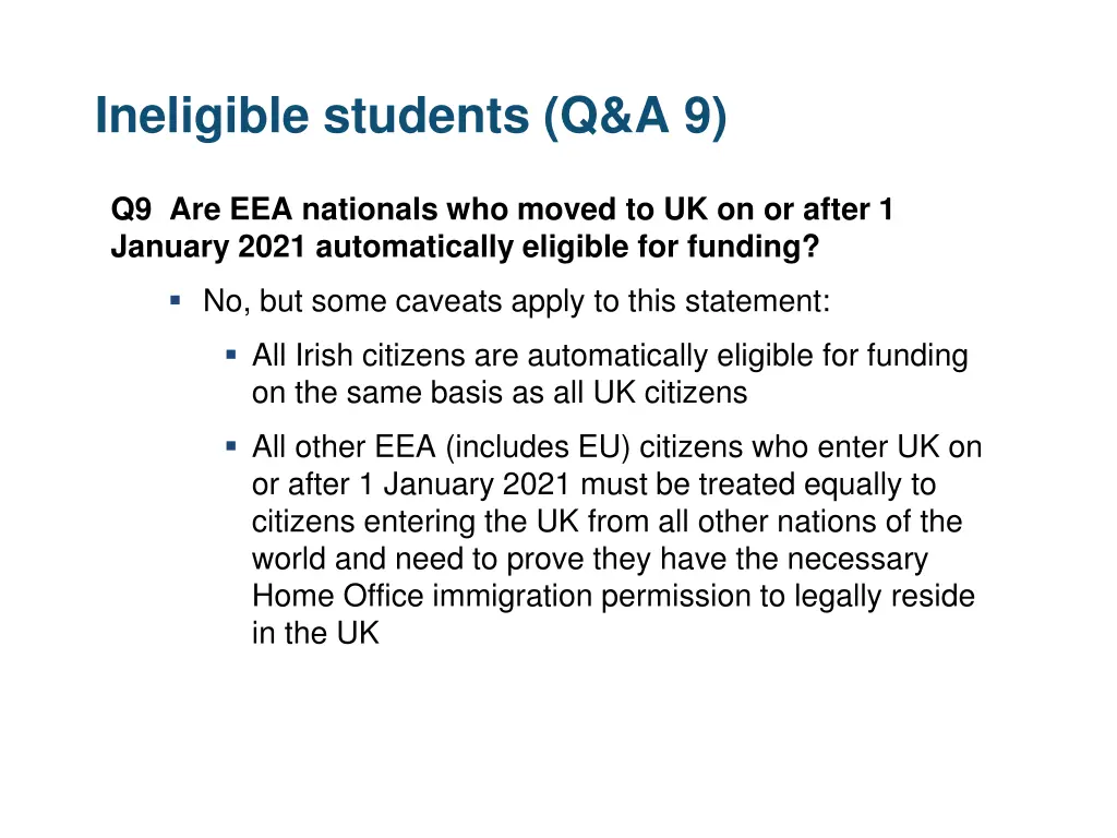 ineligible students q a 9