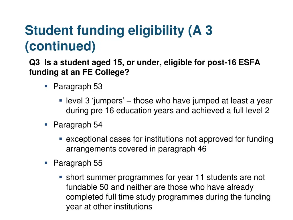 student funding eligibility a 3 continued