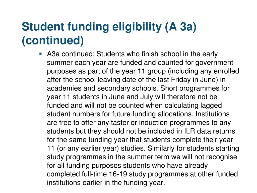 student funding eligibility a 3a continued