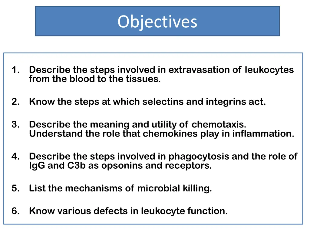 objectives